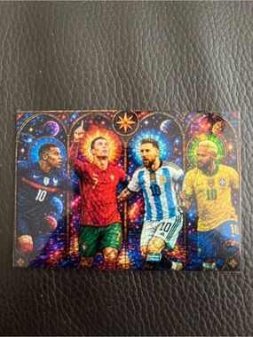 Ronaldo, Messi, Mbappé and Neymar Soccer Card Custom Artwork